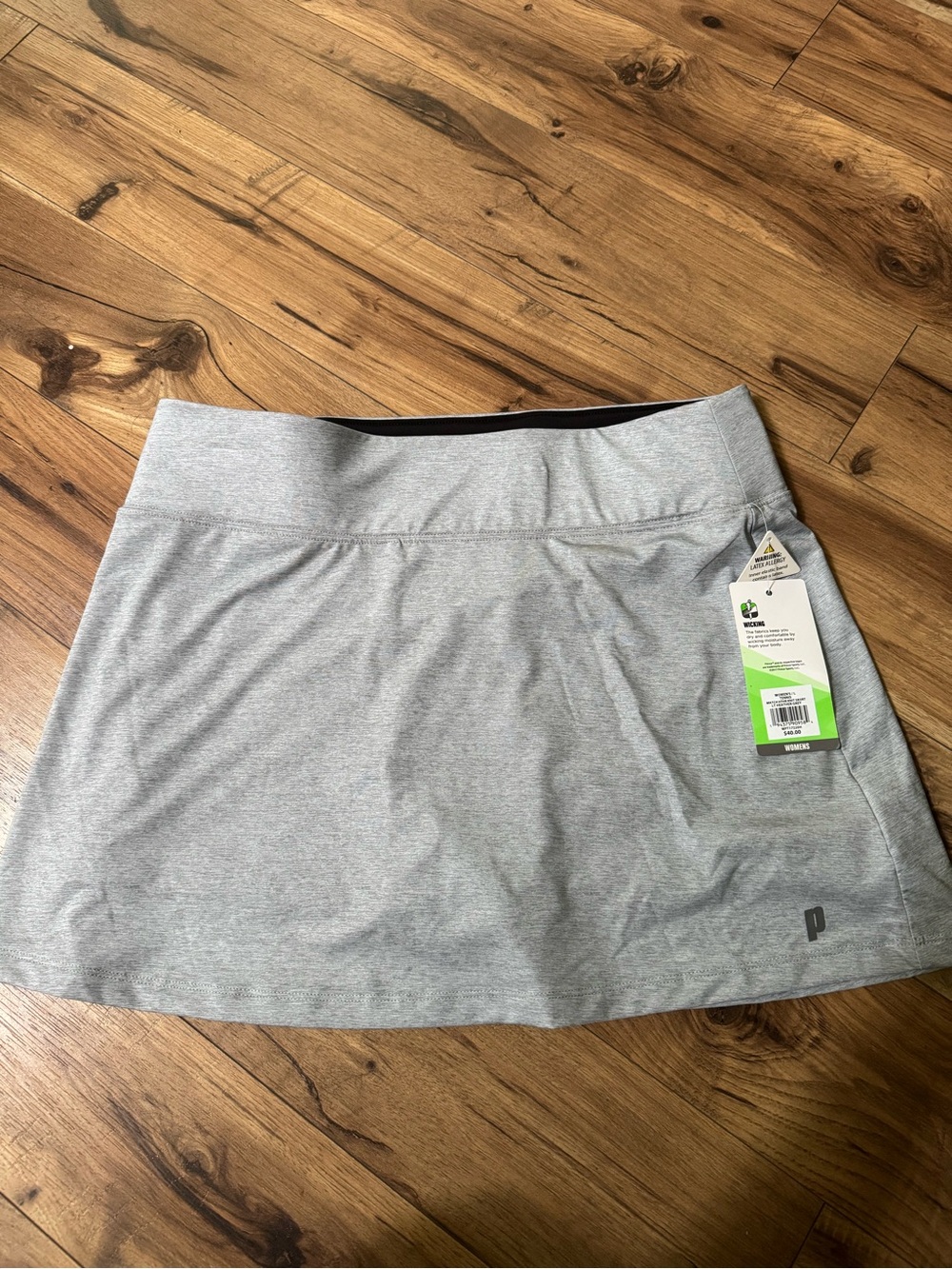 NWT! prince Women's Light Gray Active Skort